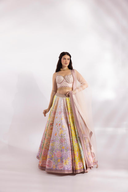 Floral Pastel Multi Color Lehenga