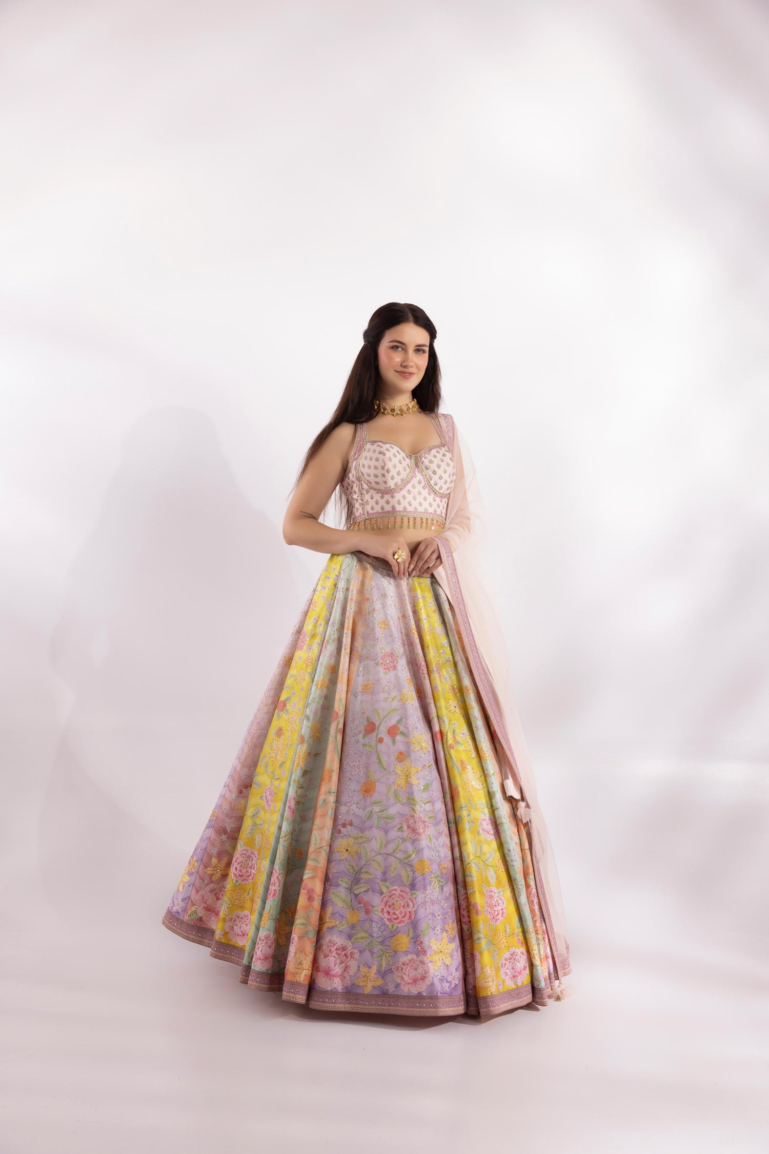 Floral Pastel Multi Color Lehenga