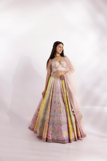 Floral Pastel Multi Color Lehenga