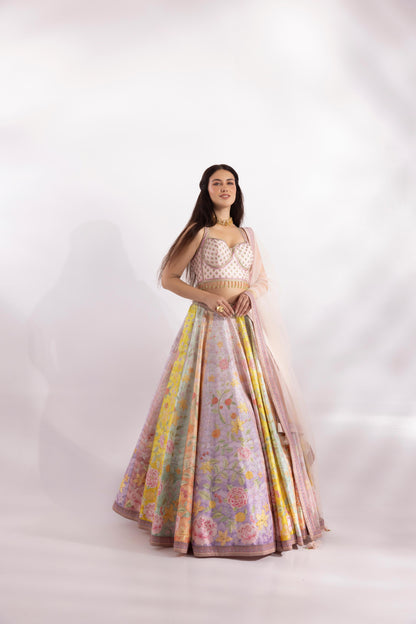 Floral Pastel Multi Color Lehenga