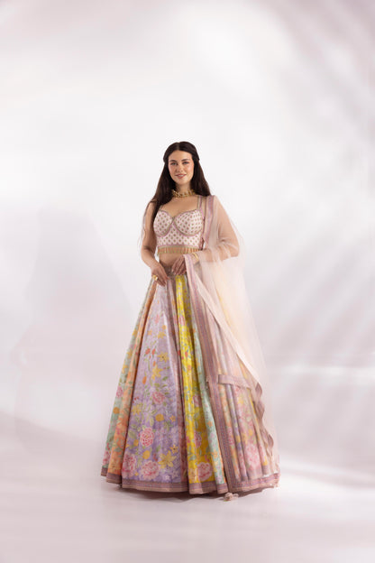 Floral Pastel Multi Color Lehenga