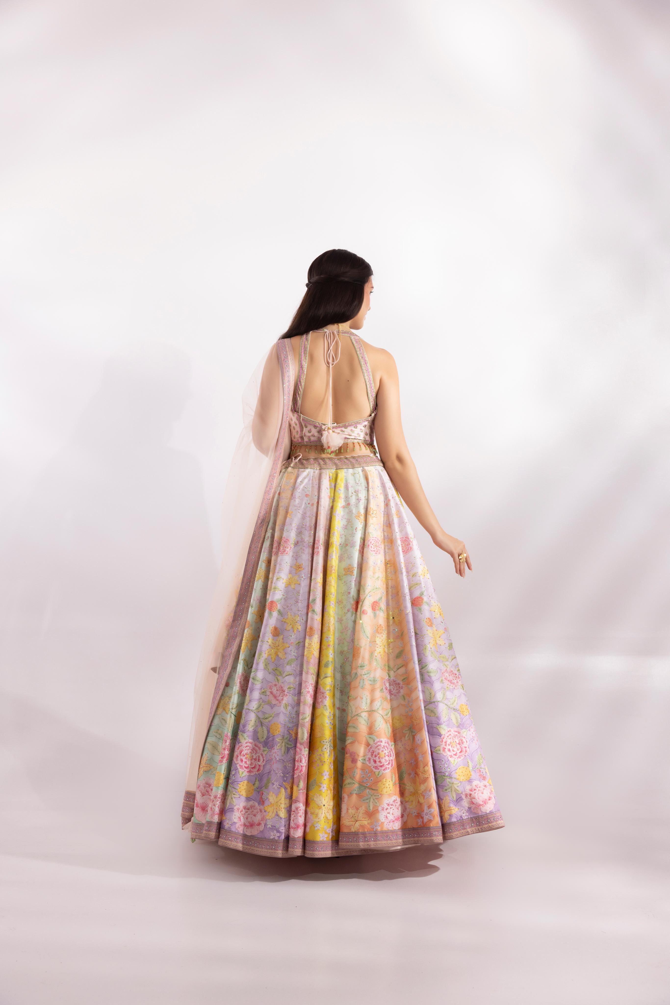 Floral Pastel Multi Color Lehenga