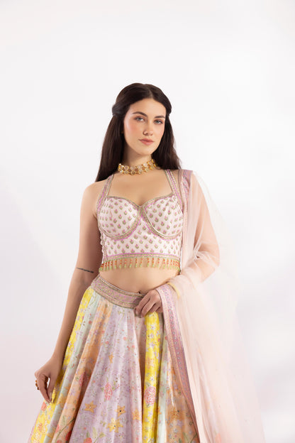 Floral Pastel Multi Color Lehenga