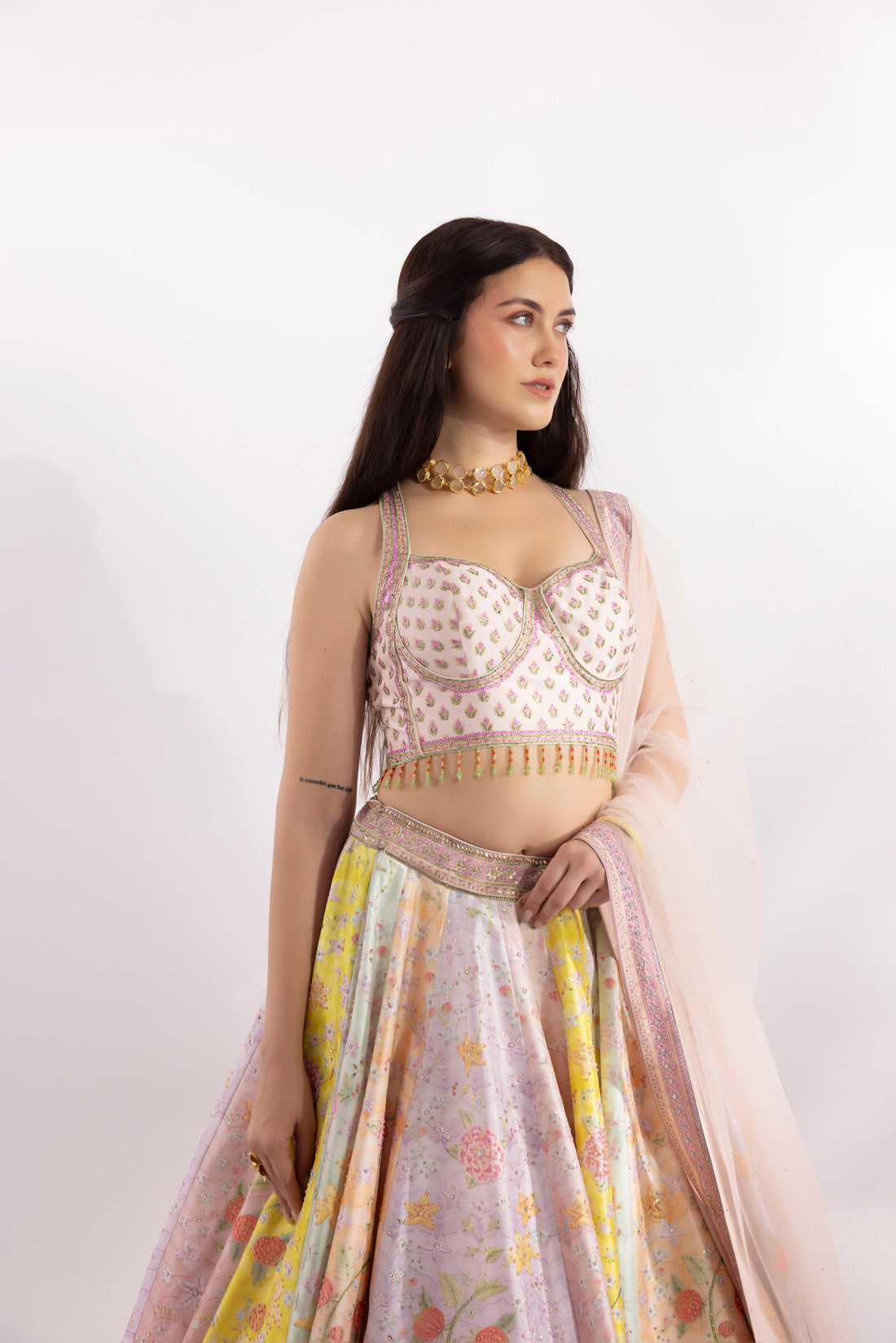 Floral Pastel Multi Color Lehenga