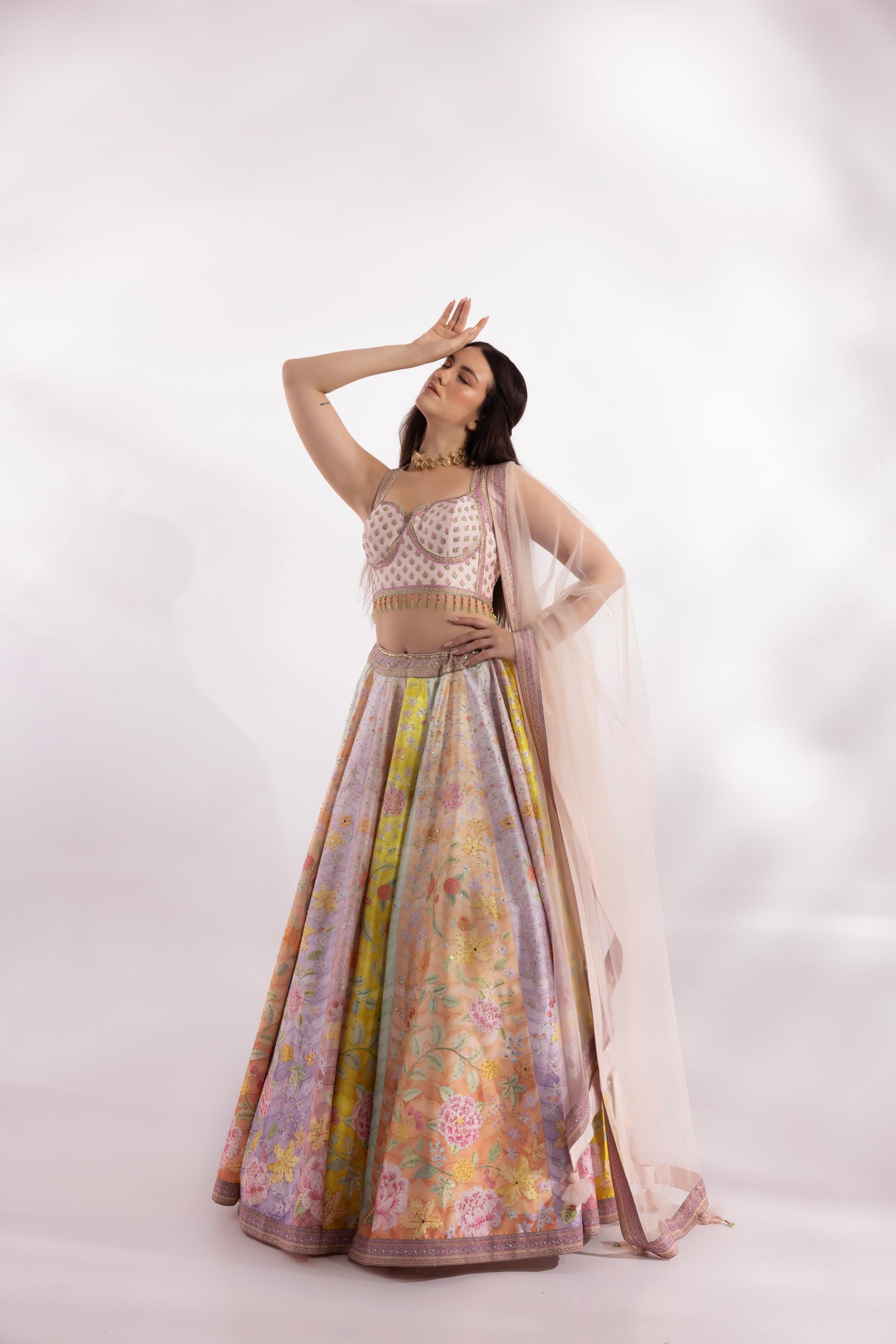 Floral Pastel Multi Color Lehenga