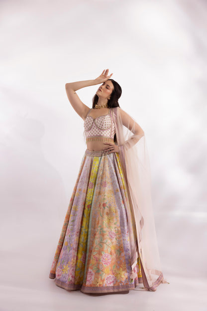 Floral Pastel Multi Color Lehenga