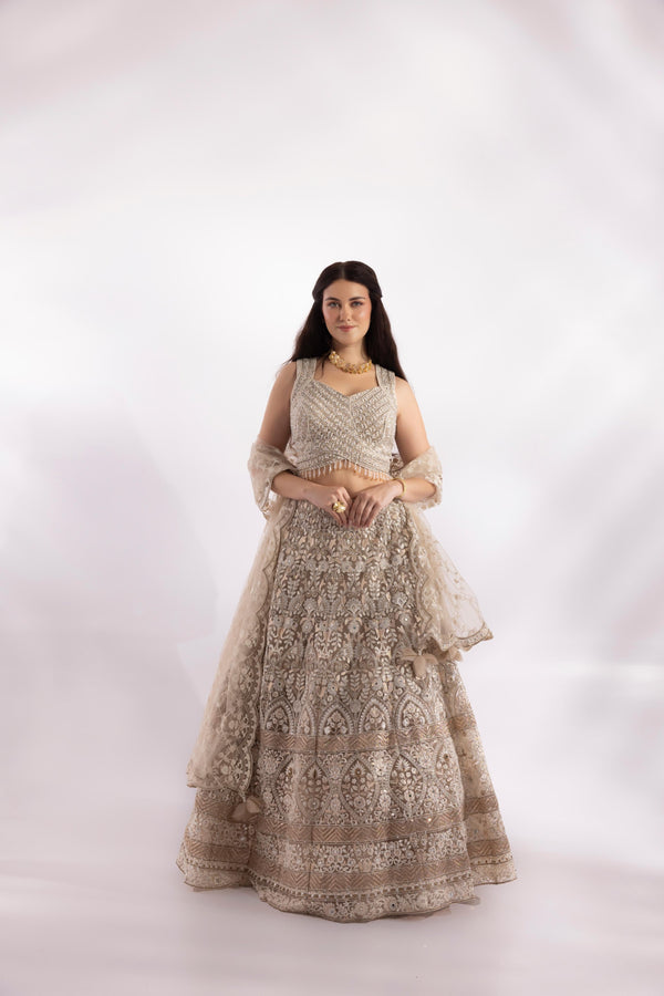 Ivory Gold Lehenga Set