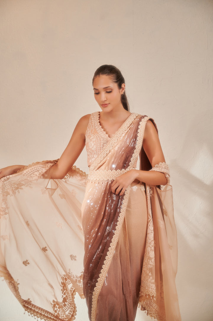 Buy Drape Saree with Blouse and Cape