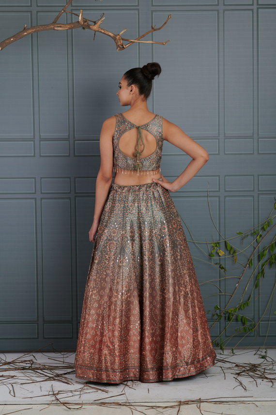 Buy Copper Color Sana Silk Full Sequence Work Designer Lehenga Choli Design  Onli | keerramnx