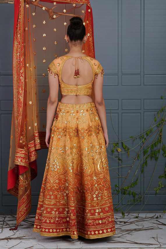 Mustard Ombre Bridal Lehenga Online