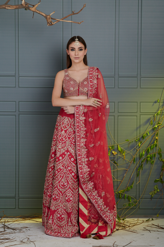 Scarlet Bridal Lehenga