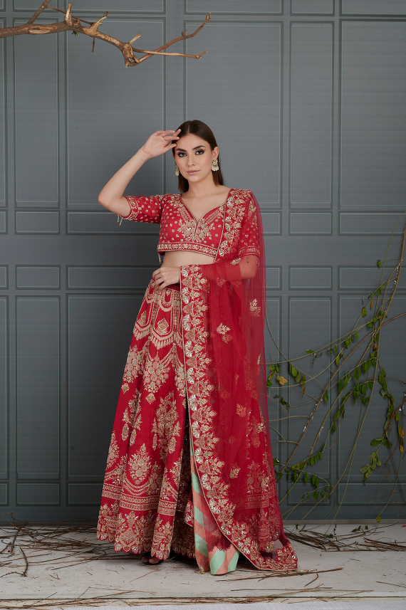 Crimson Kissed Bridal Lehenga