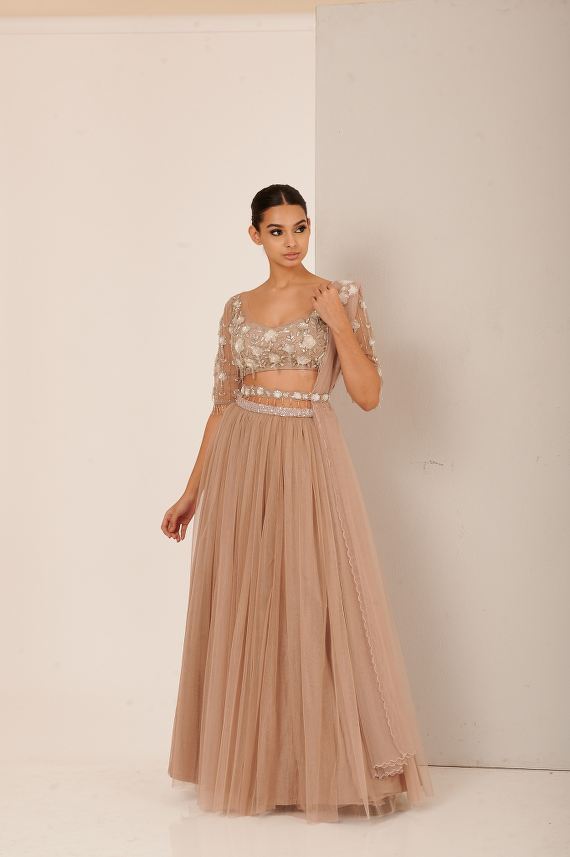 Burnt Sugar Montone Lehenga